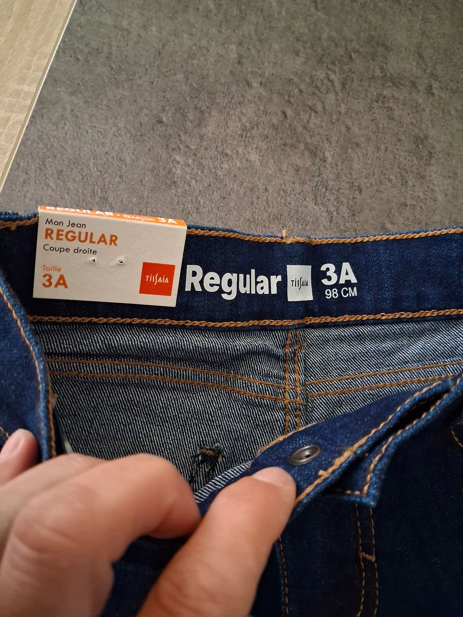 Jeans reto regular azul cru Tissaia 3 anos (98 cm) - Novo com etiqueta – photo 5